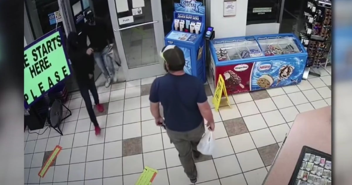 Marine Stops Robber in Seconds Flat & Security Cams Caught It All