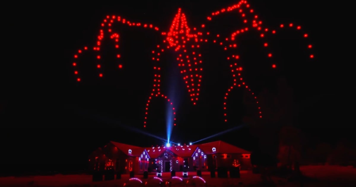 Drones Light Show Set To Metallica Makes Epic Halloween Display